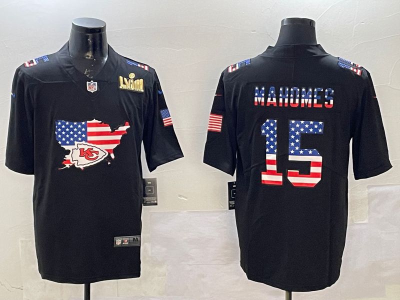 Men Kansas City Chiefs #15 Mahomes Black national flag 2025 Nike Vapor Limited NFL Jersey style 2->kansas city chiefs->NFL Jersey